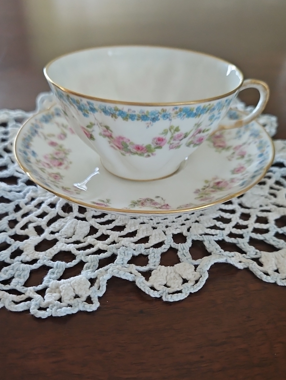 Antique Haviland Porcelain Teacup and Saucer